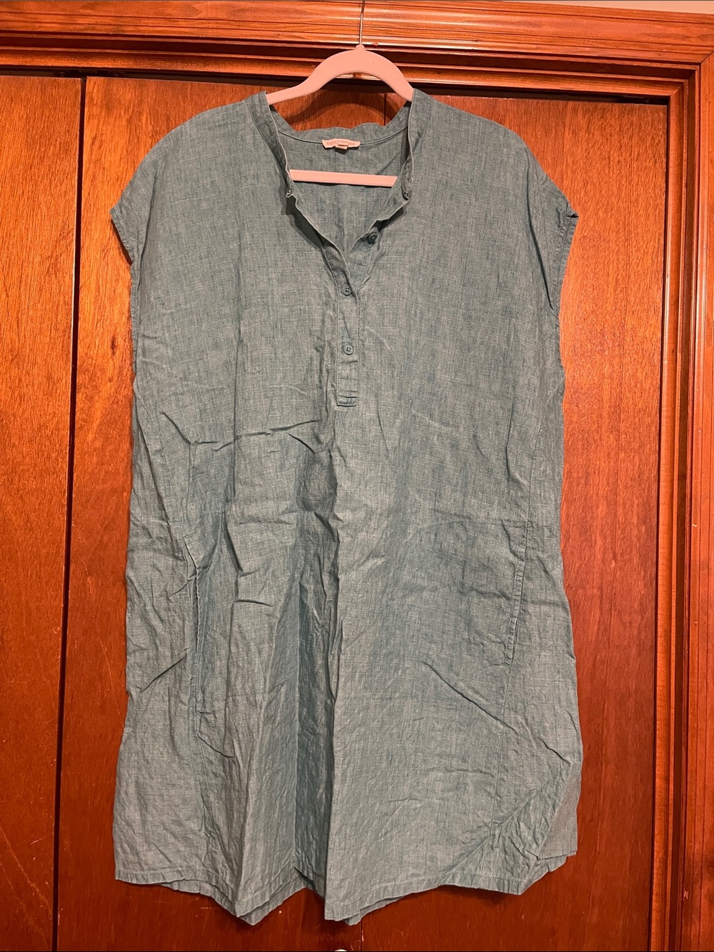 Eileen Fisher 2x Light Teal Linen Tunic